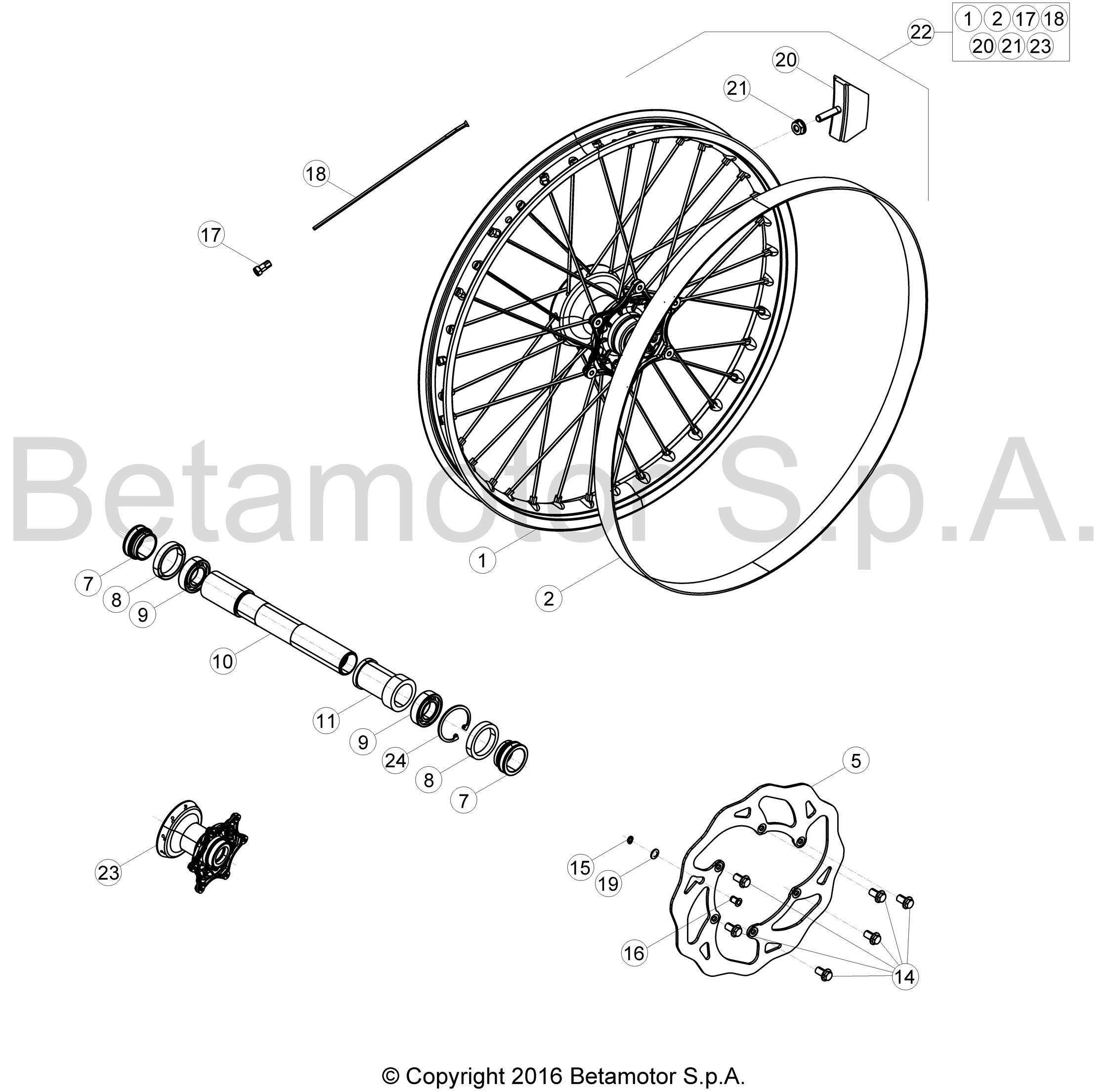 BETA OEM - SPACER, FRONT WHEEL XT BETA OEM - SPACER, FRONT WHEEL XT